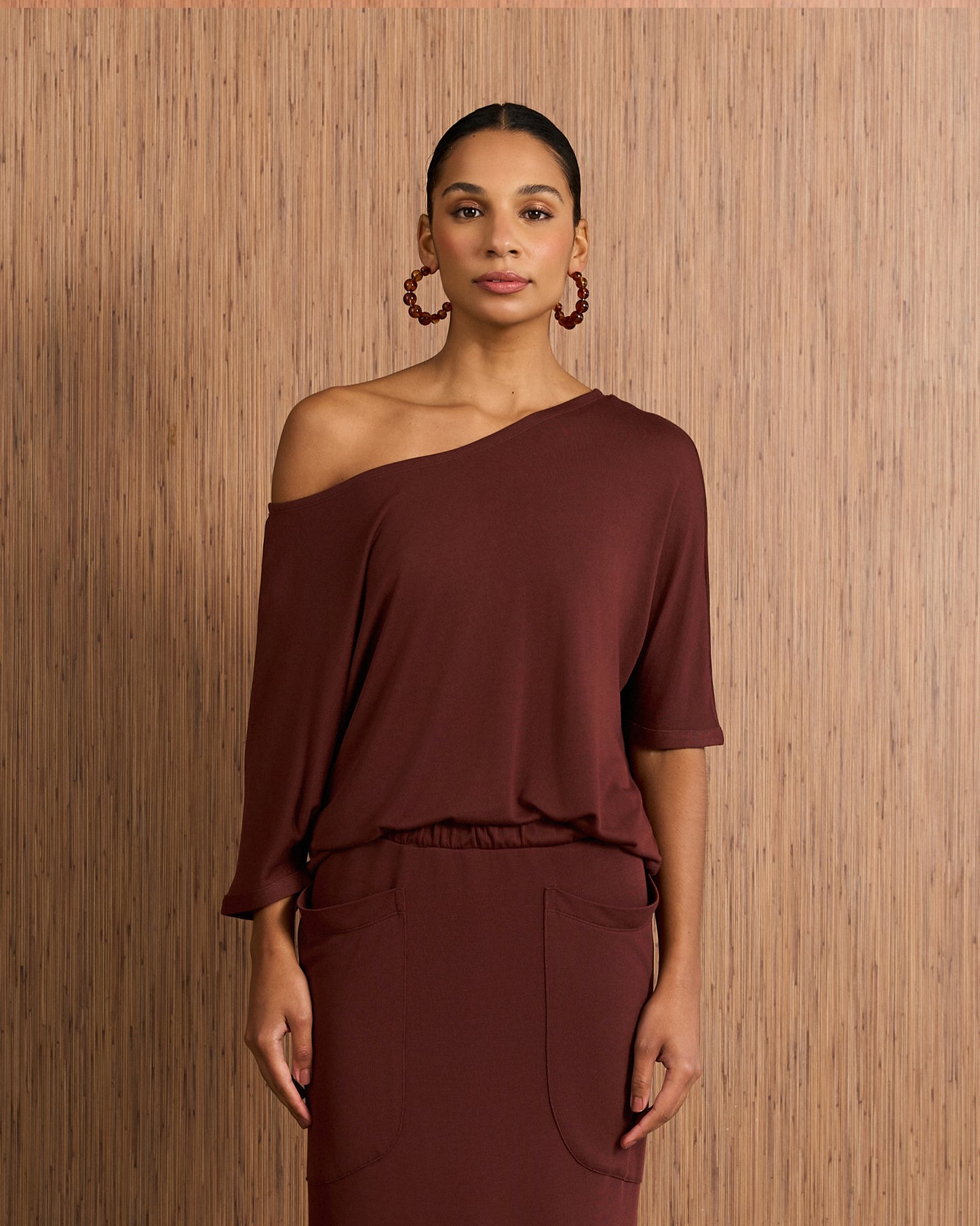 Blusa Eva Malha - Marrom Pinha