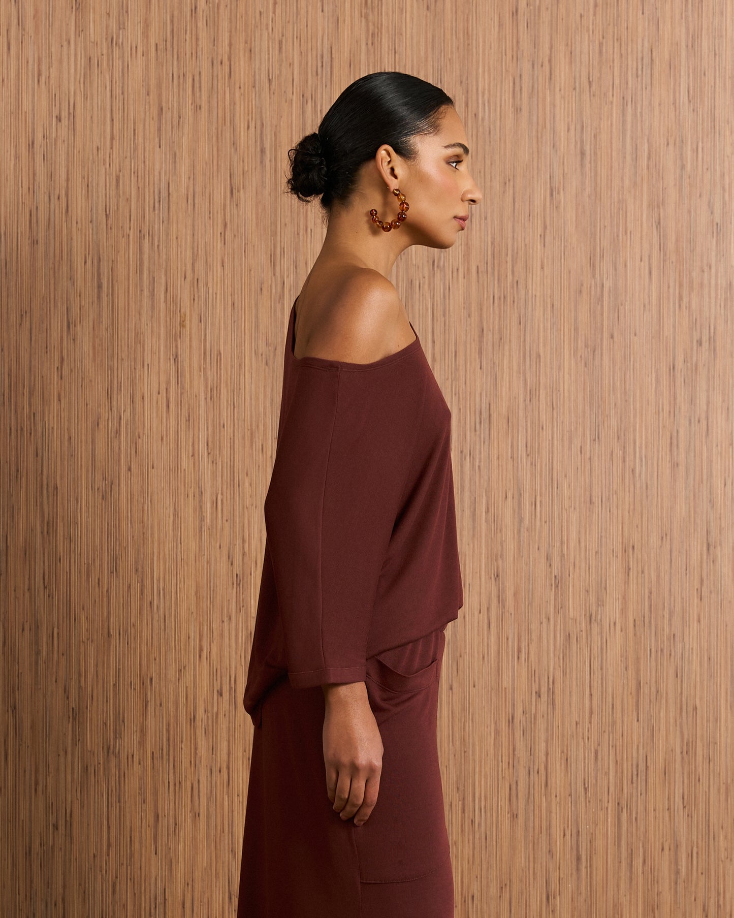 Blusa Eva Malha - Marrom Pinha
