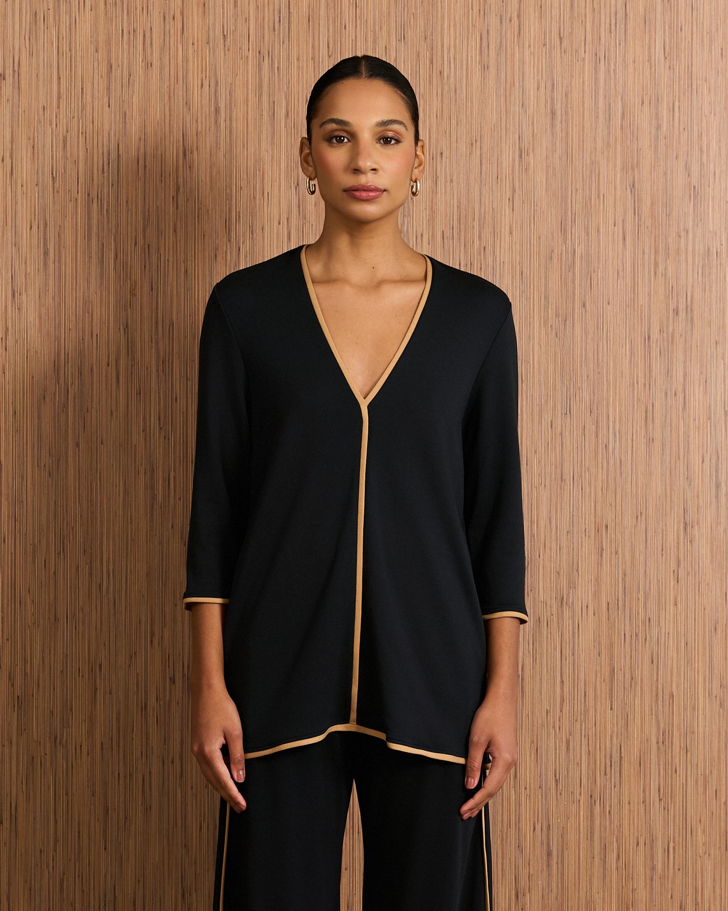 Blusa Fluida 3/4 - Preto