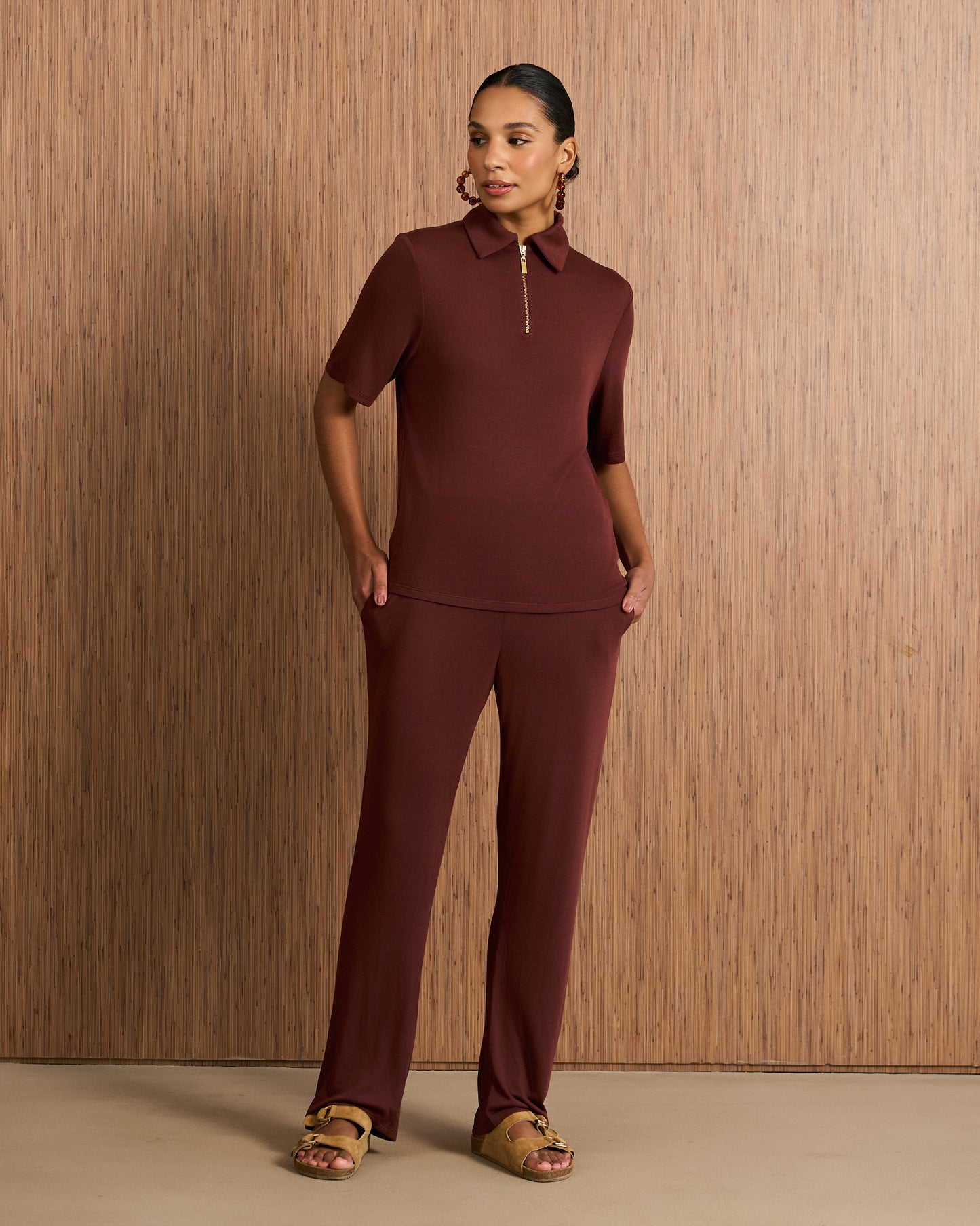 Blusa Polo - Marrom Pinha