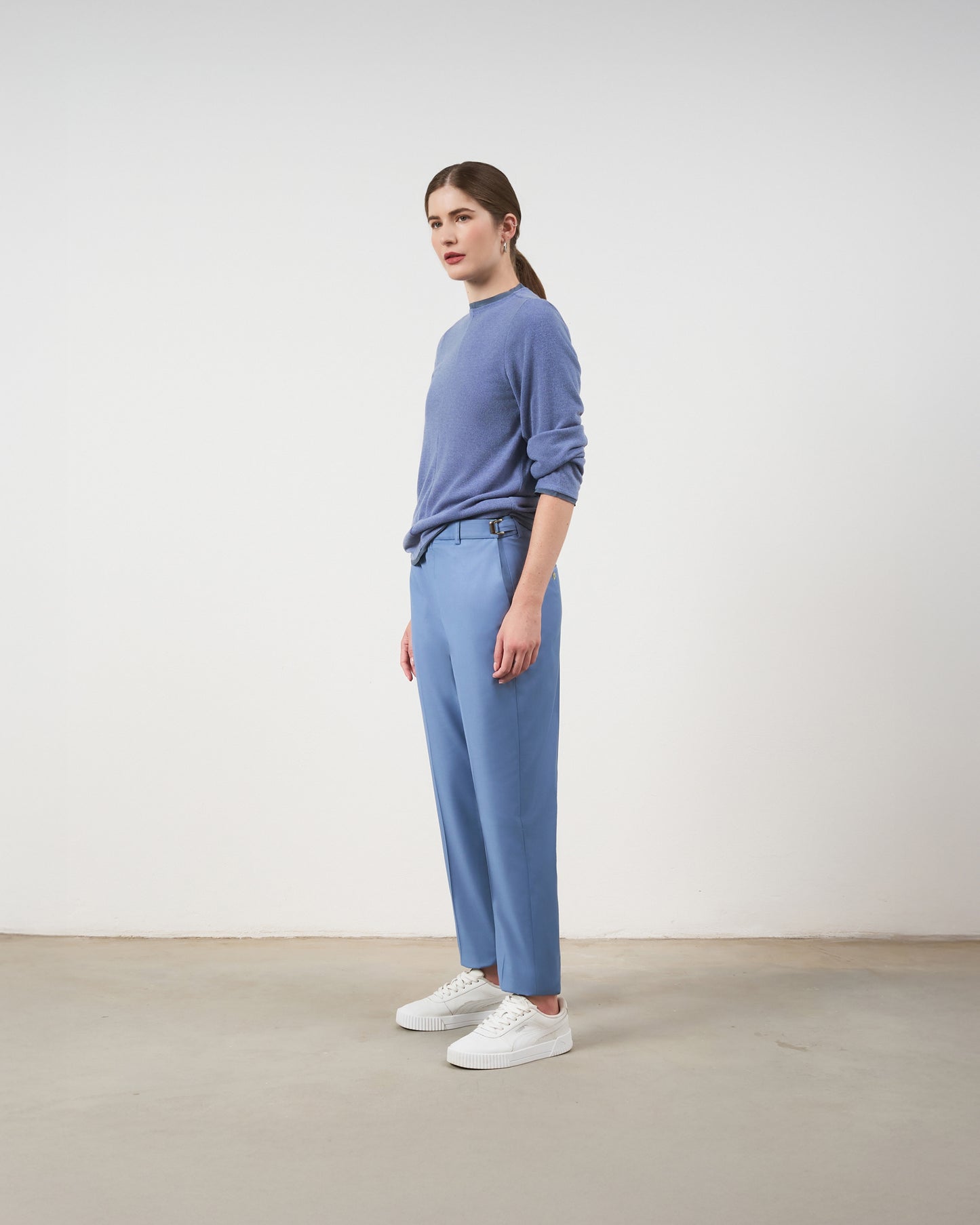 Blusa Básica com Seda - Azul