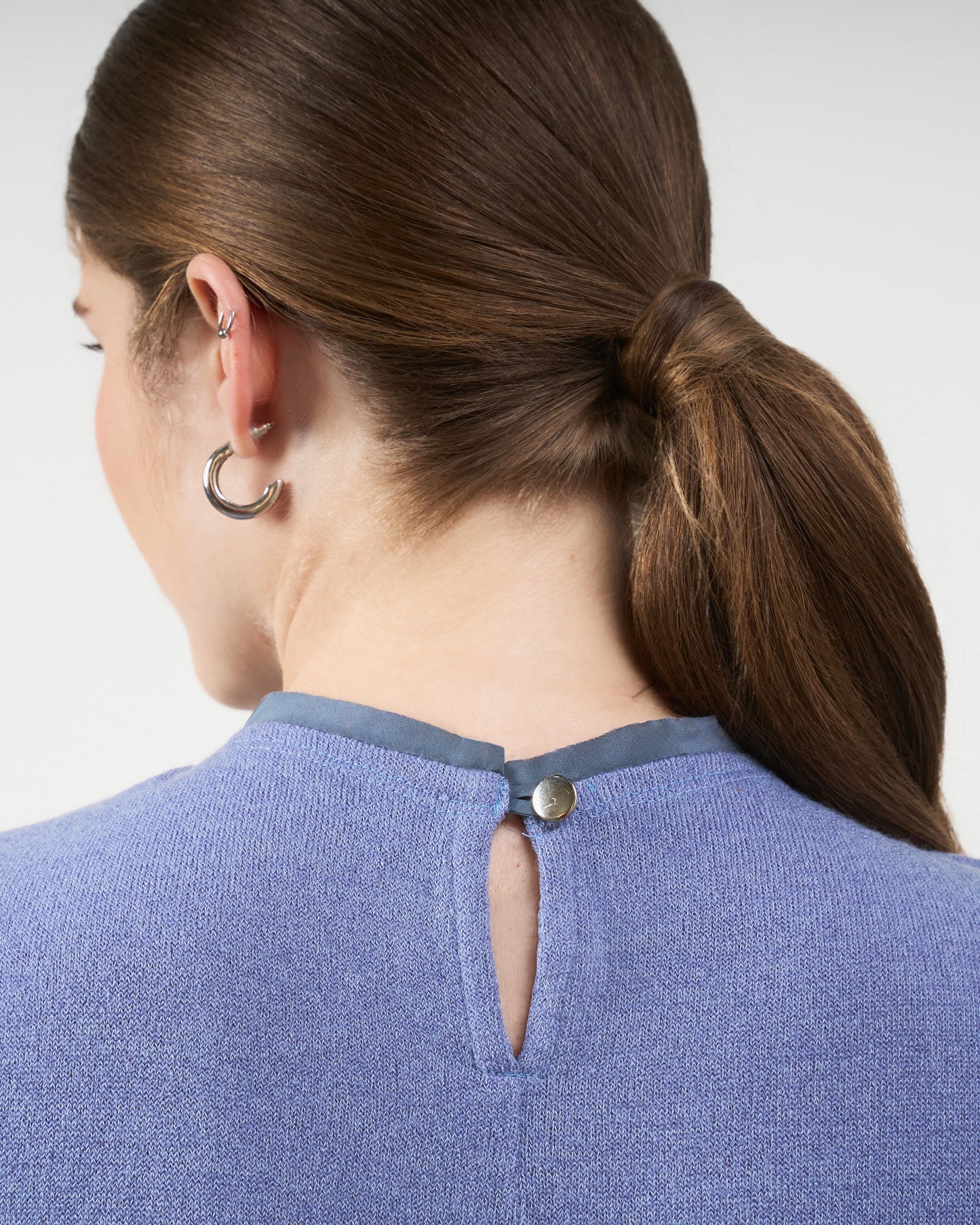 Blusa Básica com Seda - Azul