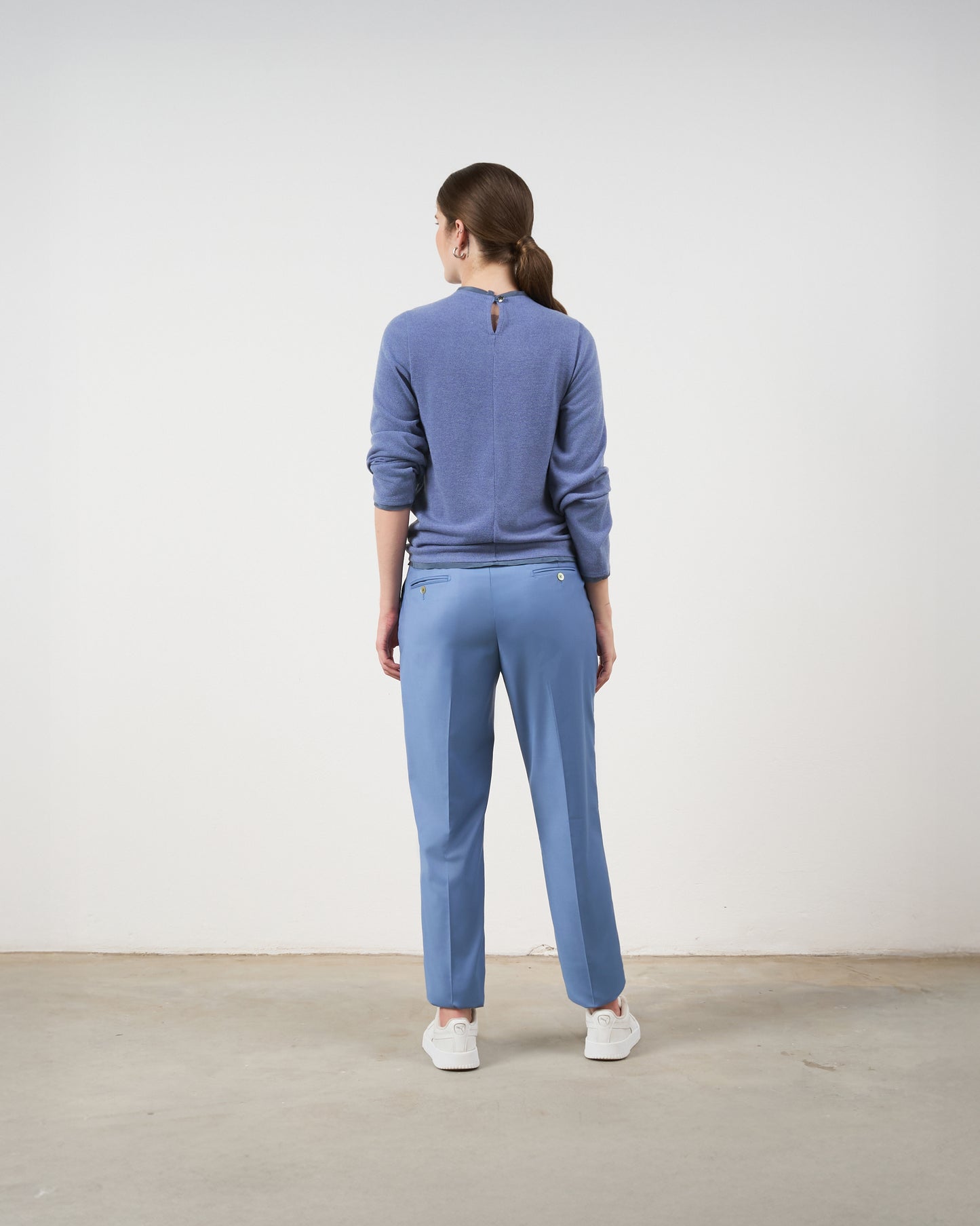 Blusa Básica com Seda - Azul