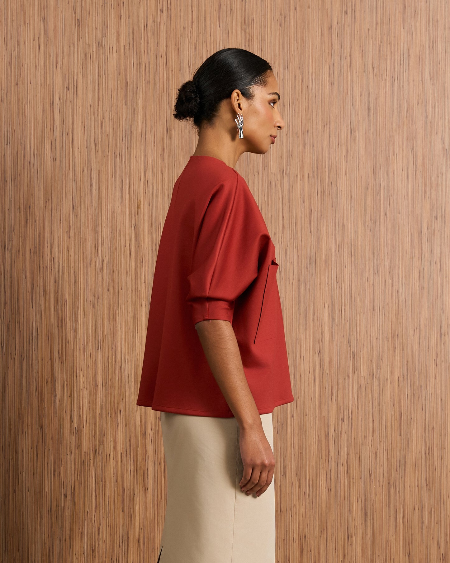 Blusa com Bolsos - Cerâmica