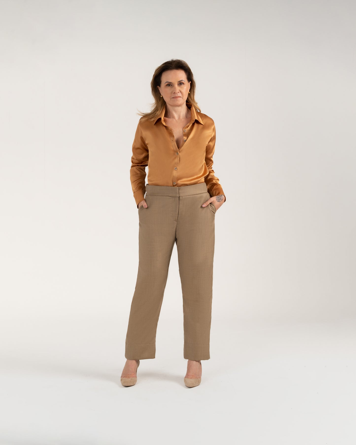 Camisa Cristal - Seda | Bronze