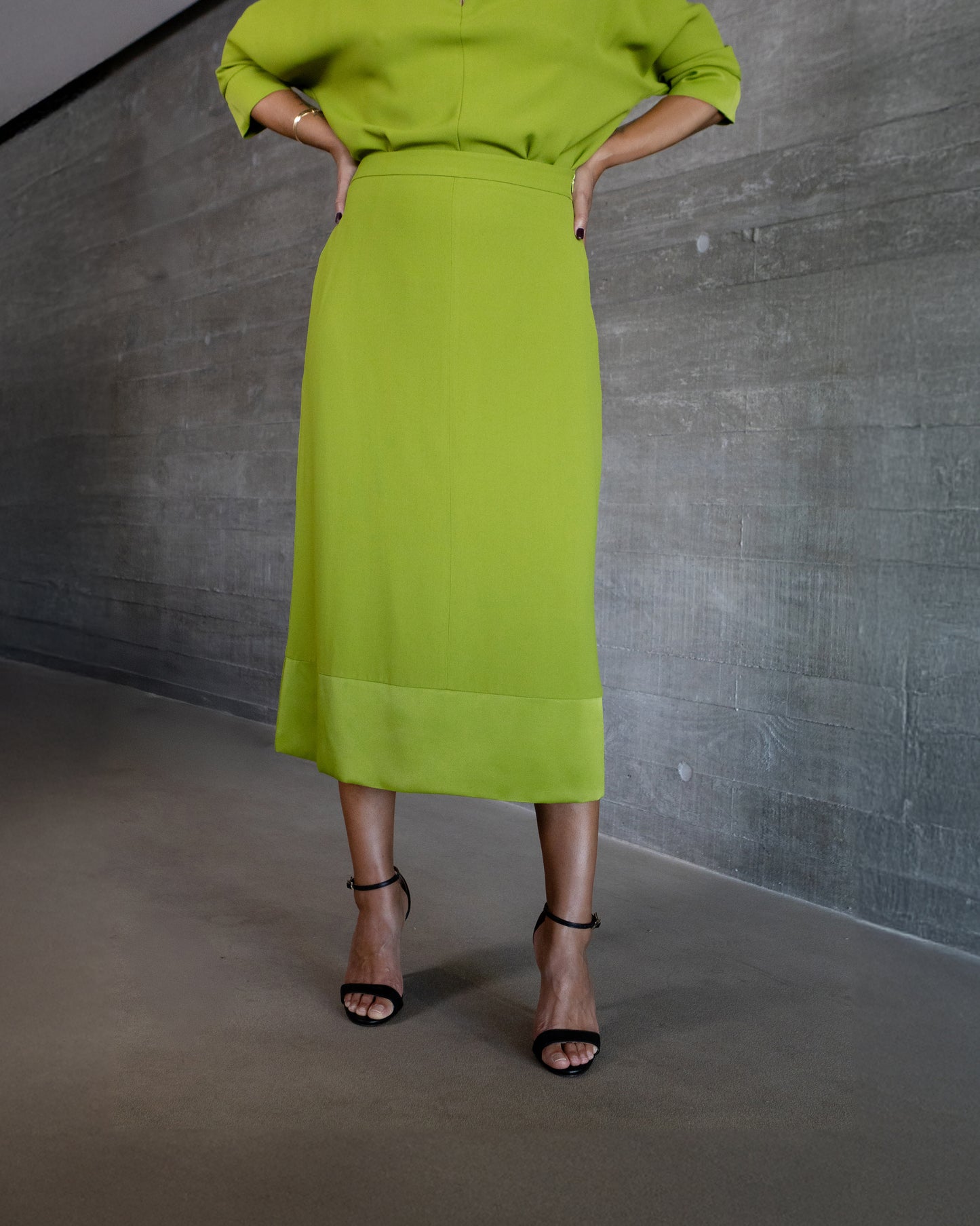 Saia com Barrado - Verde Lime