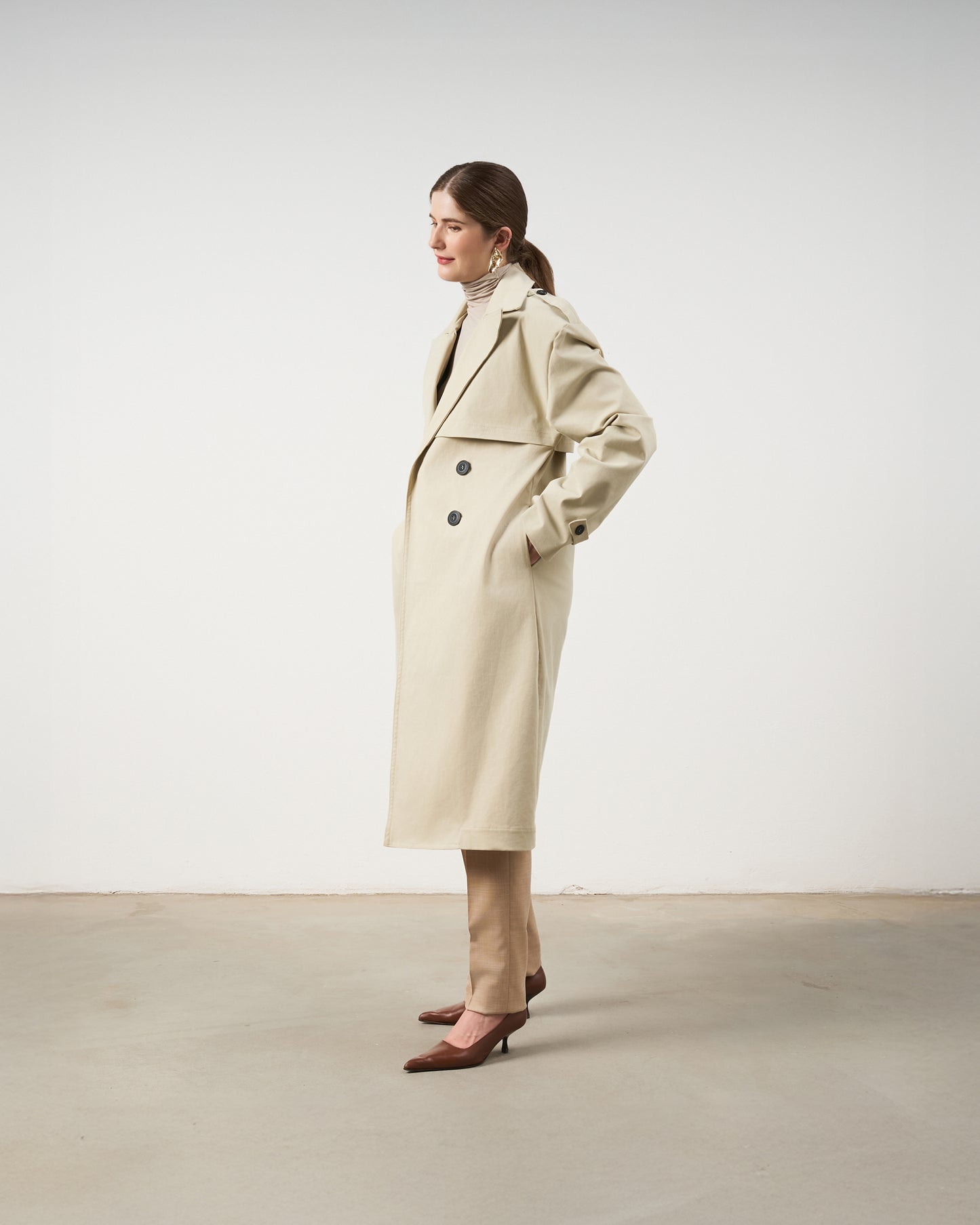 Trench Coat Clássico - Bege Oliva