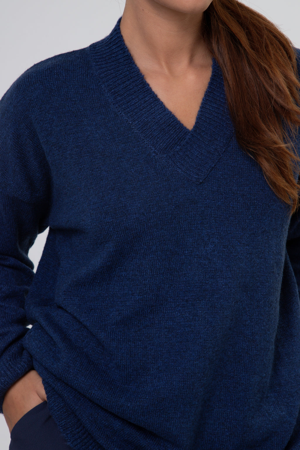 Blusa Natália decote V - Marinho
