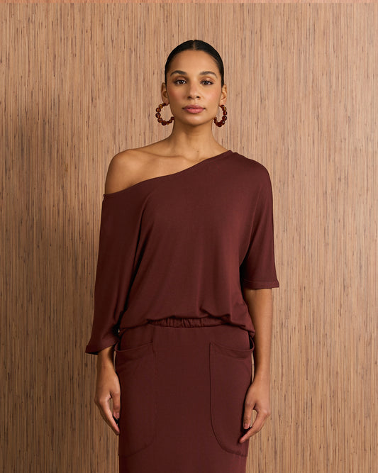 Blusa Eva Malha - Marrom Pinha