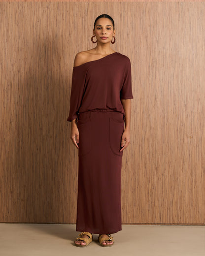 Blusa Eva Malha - Marrom Pinha