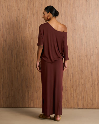 Blusa Eva Malha - Marrom Pinha
