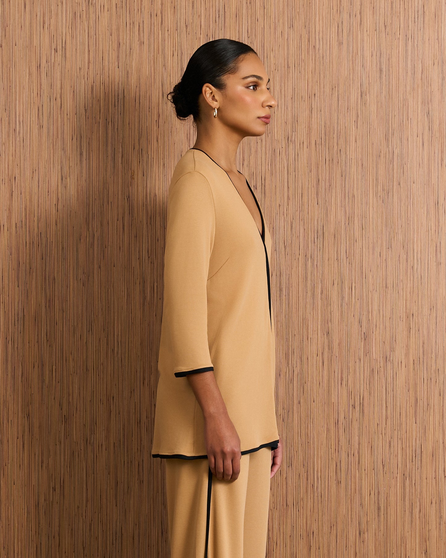 Blusa Fluida 3/4 - Caramelo