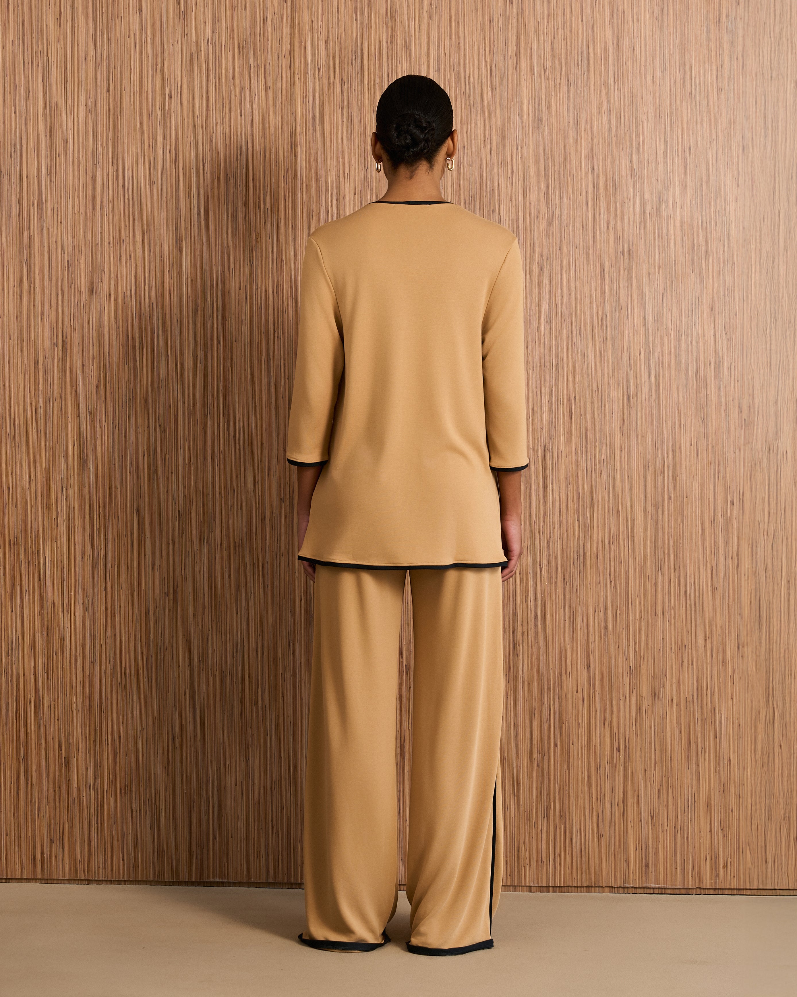 Blusa Fluida 3/4 - Caramelo