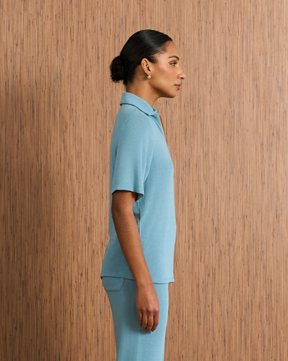 Blusa Polo - Azul Cobalt