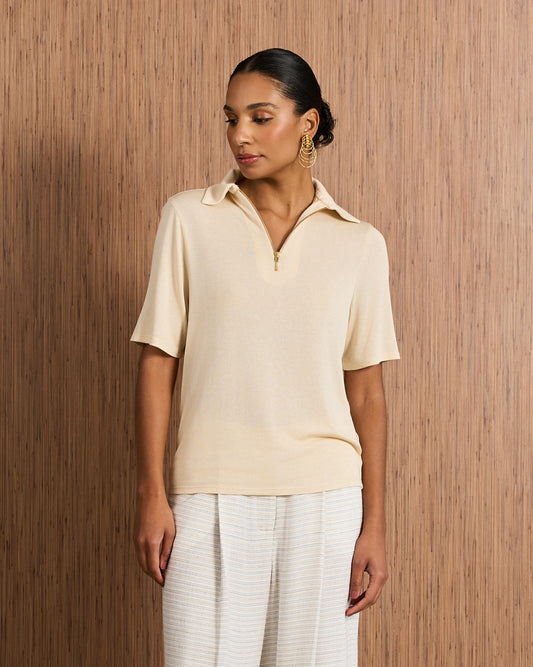 Blusa Polo - Bege Orvalho