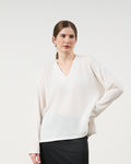 Blusa Ampla Decote V - Off-White