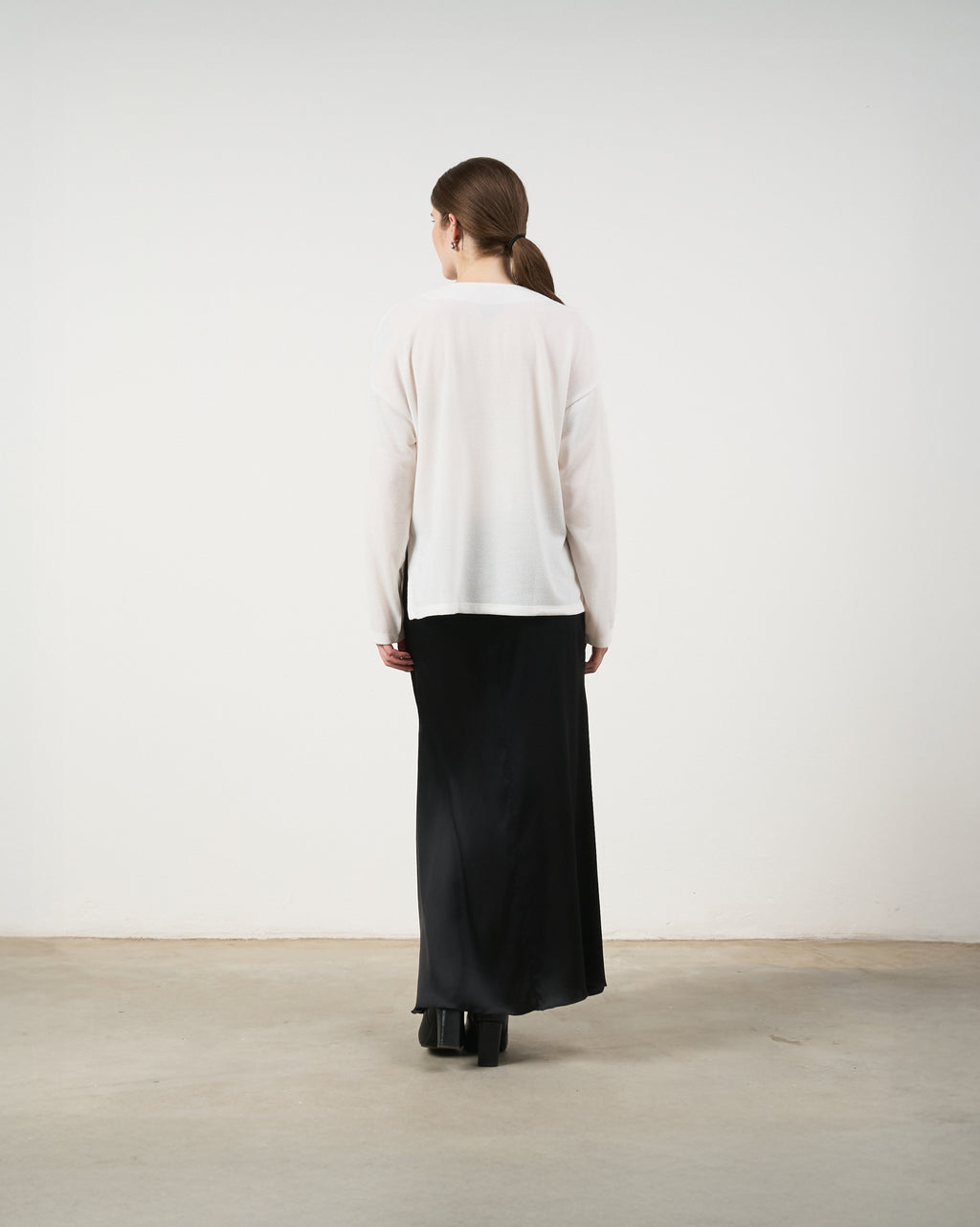 Blusa Ampla Decote V - Off-White