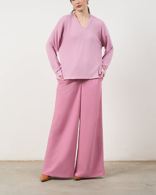 Blusa Ampla Decote V - Rosa