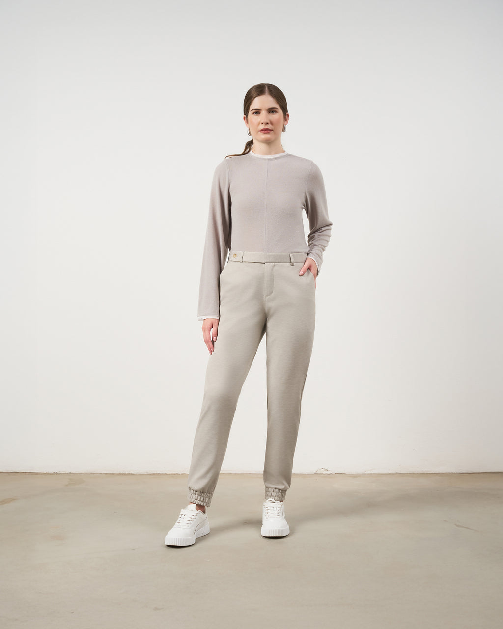 Blusa Básica com Seda - Cinza