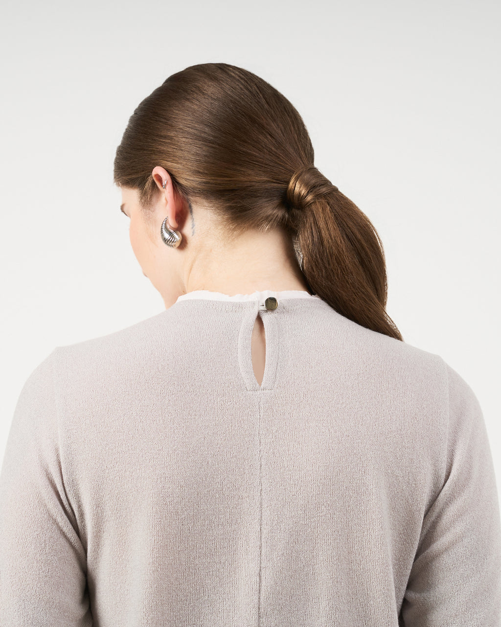 Blusa Básica com Seda - Cinza