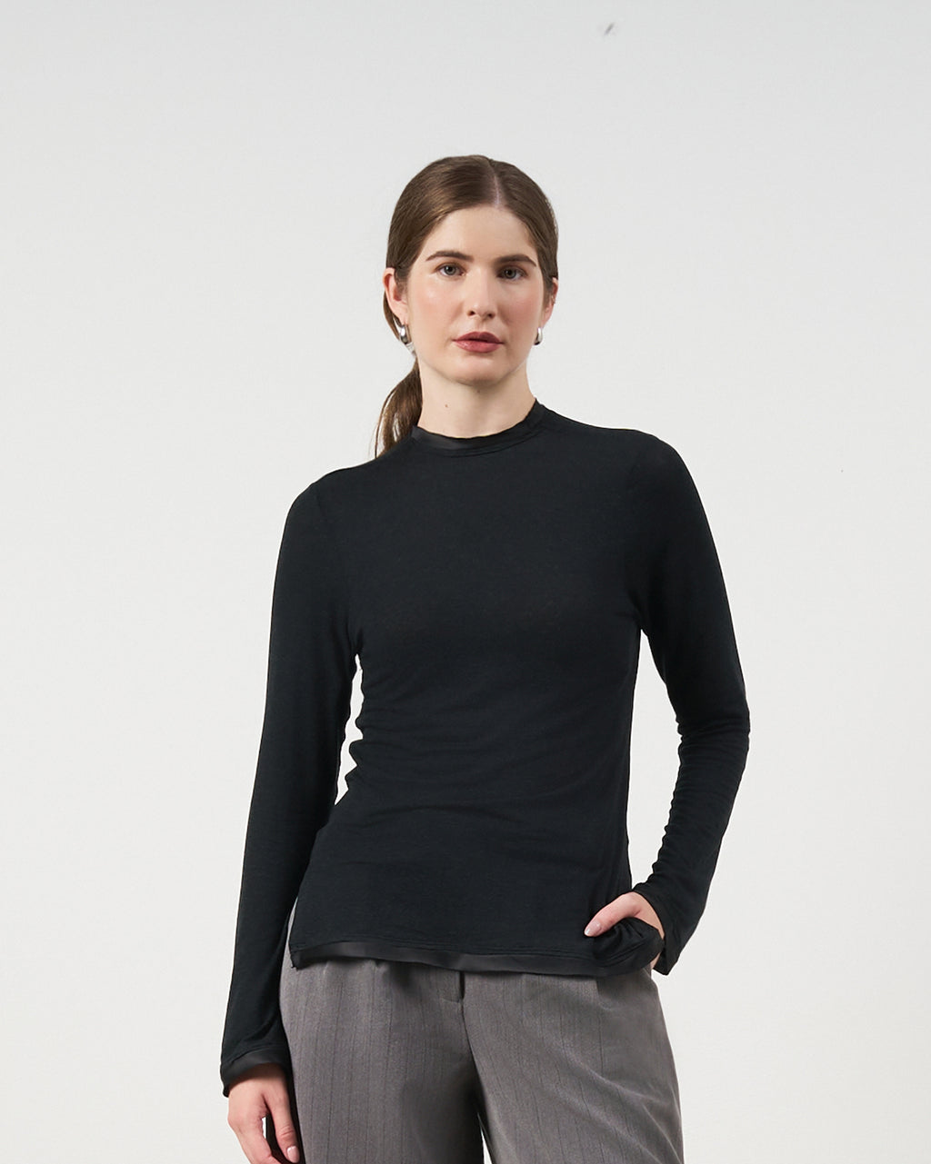 Blusa Básica com Seda - Preto