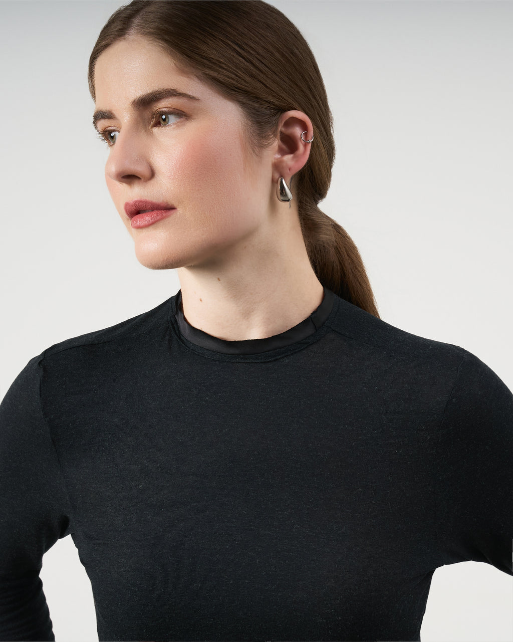 Blusa Básica com Seda - Preto