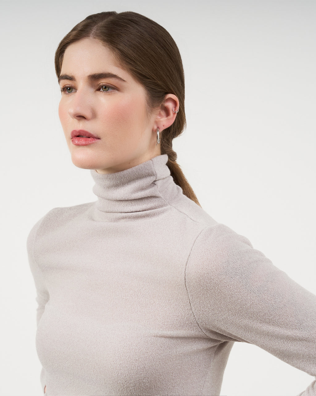 Blusa Básica Gola Alta - Cinza