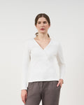 Blusa Decote V Diagonal - Off-White