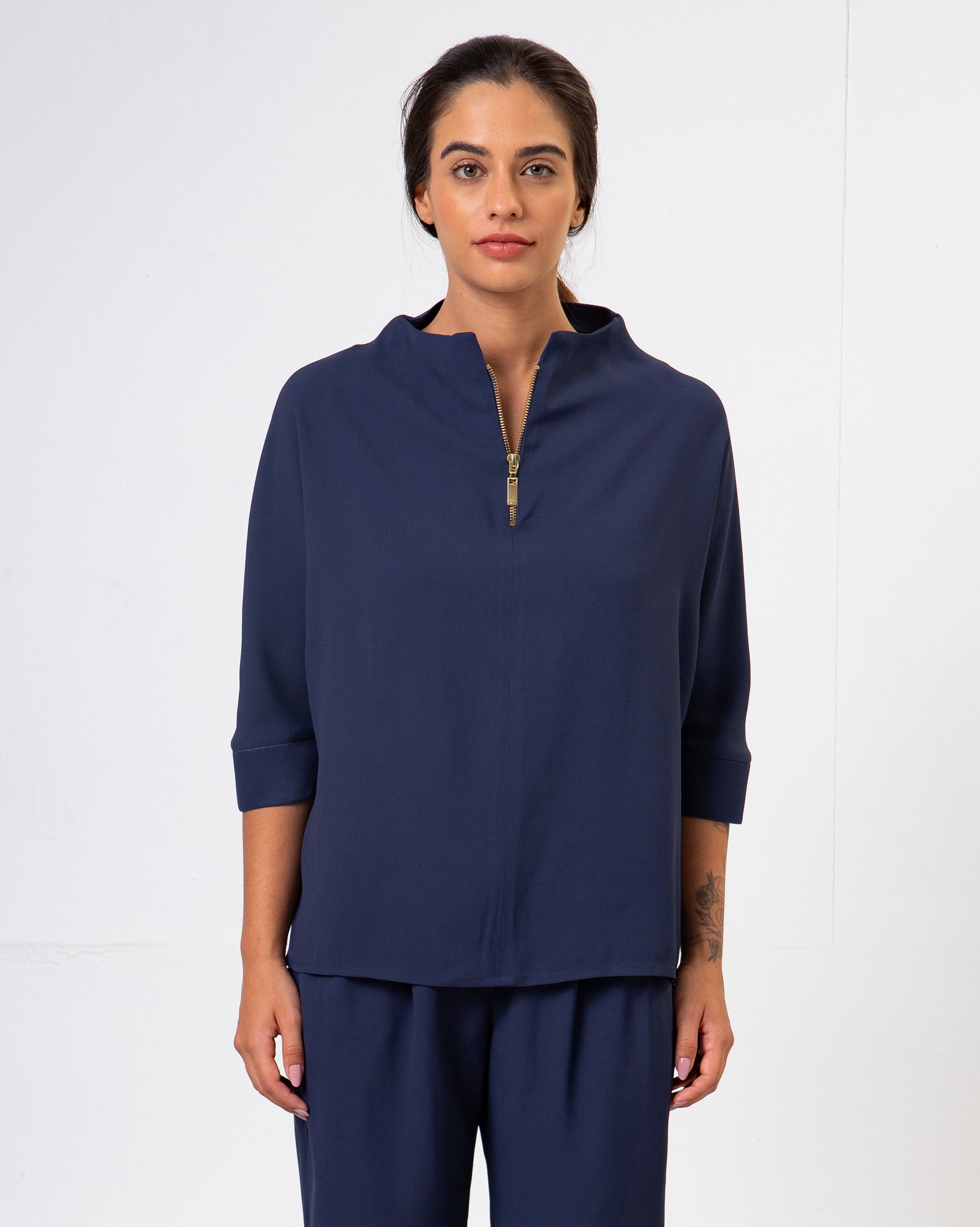 Blusa Gal 3/4 - Azul Dark