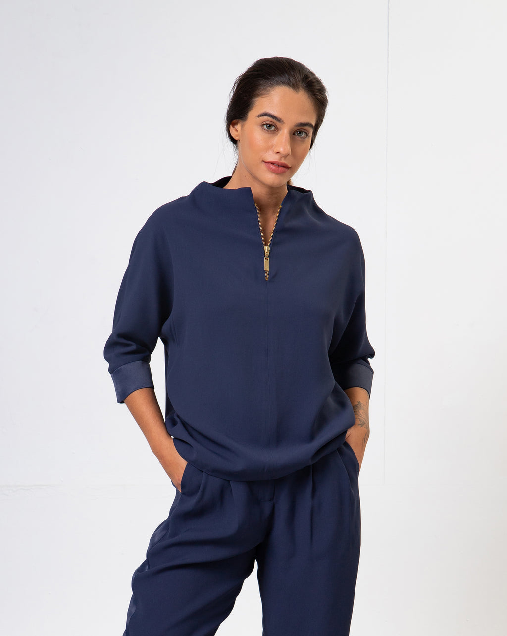 Blusa Gal 3/4 - Azul Dark