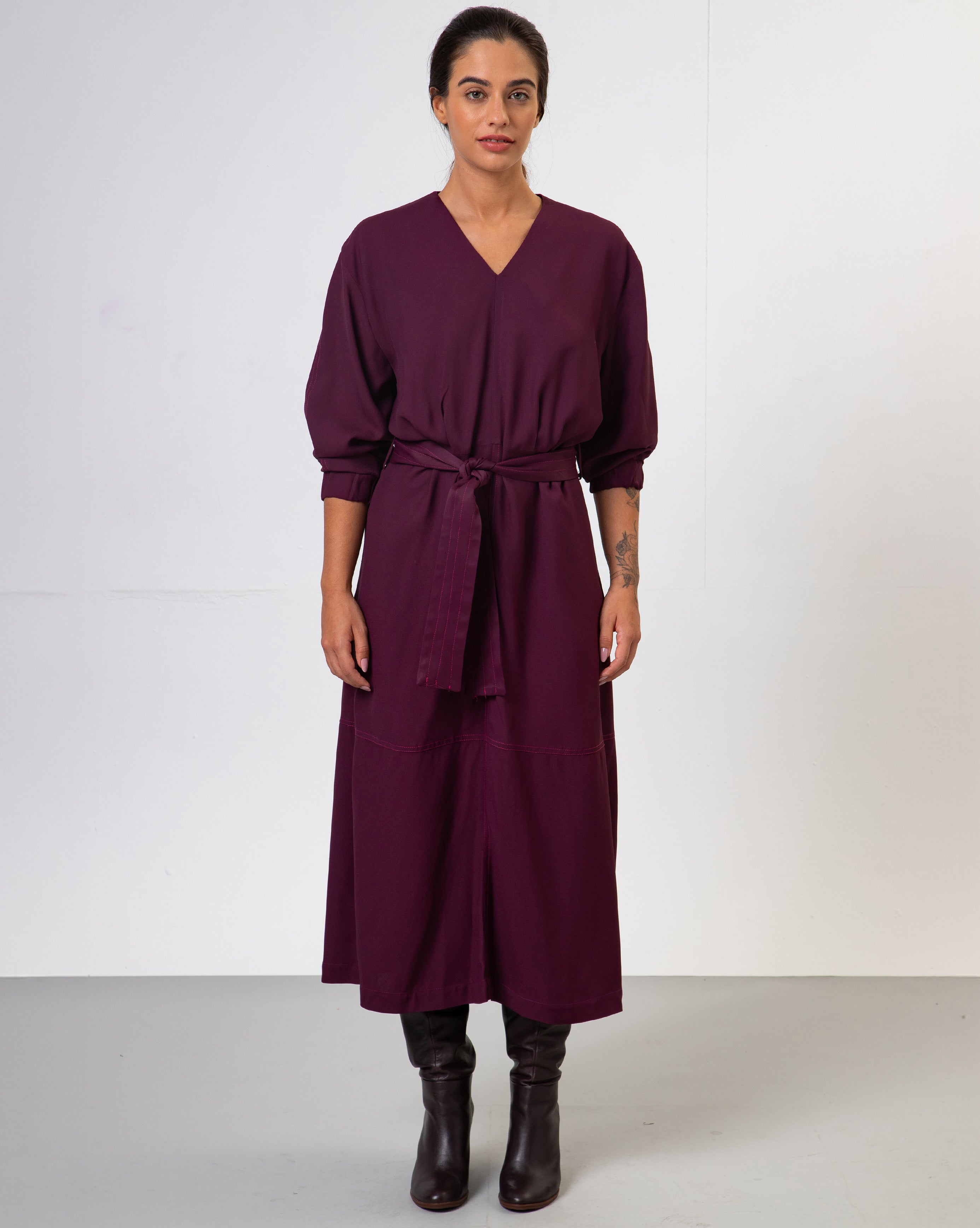 Vestido Simone - Bordô