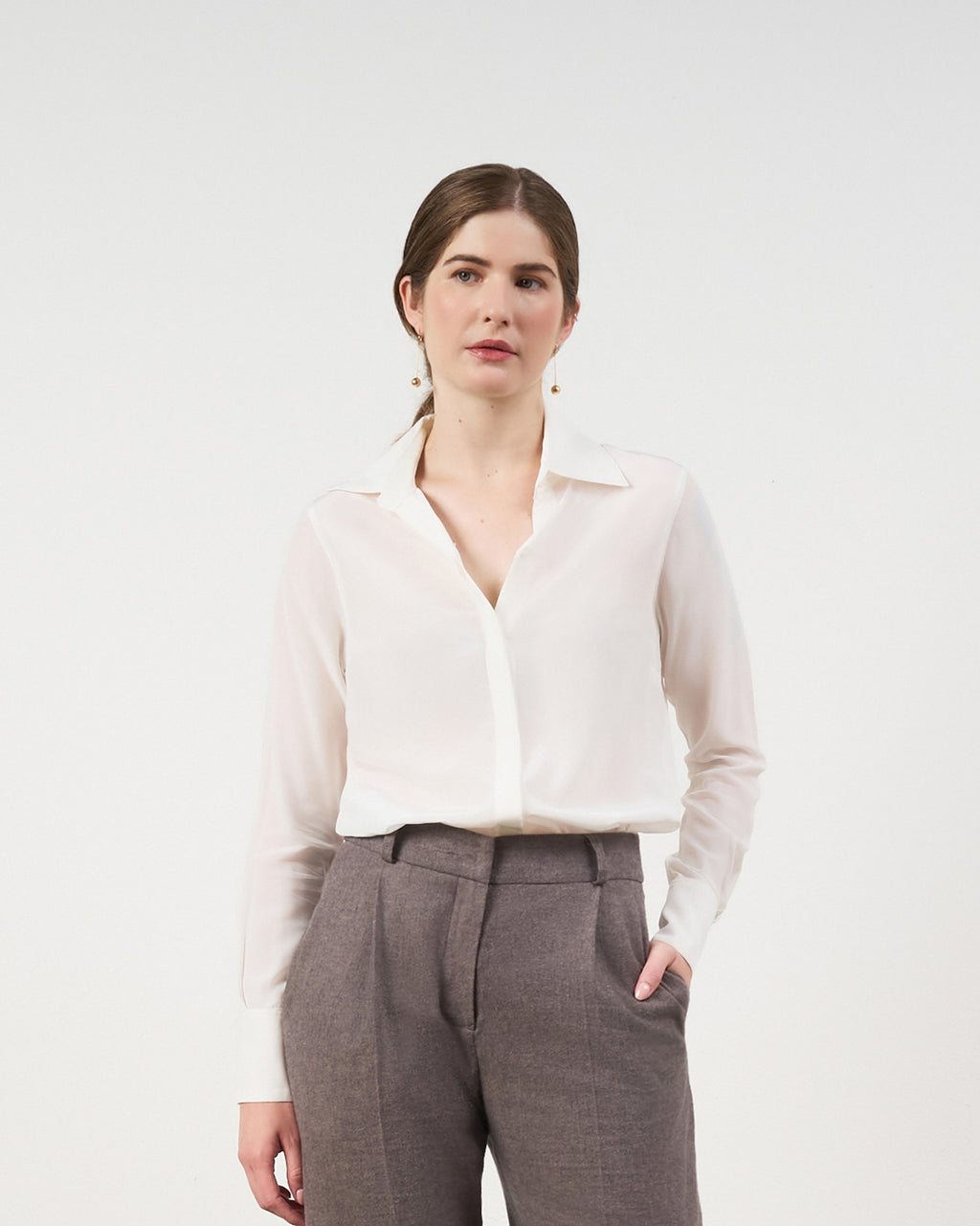 Camisa Mariana - Seda Pura | Off-White