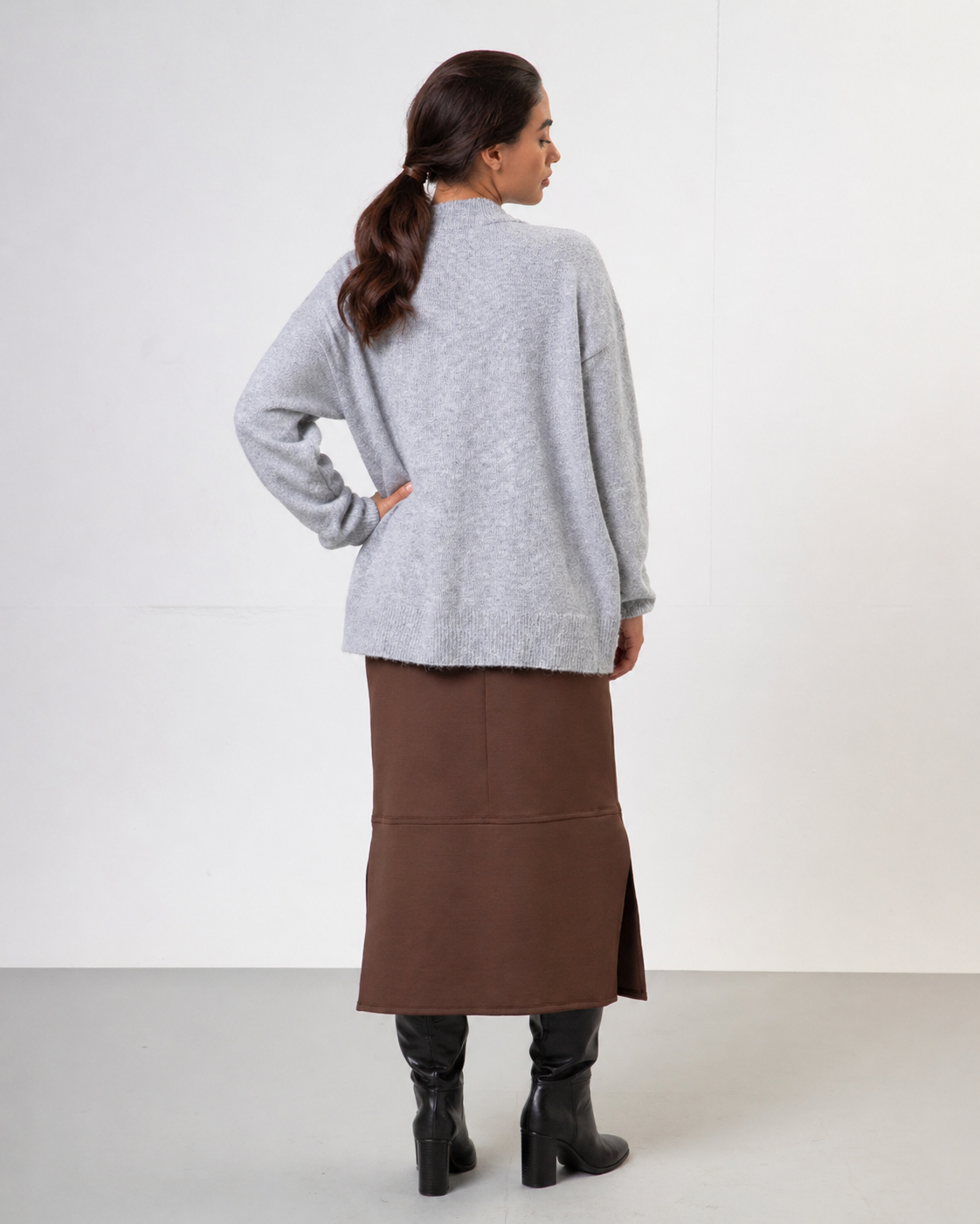 Blusa Natália decote V - Chumbo