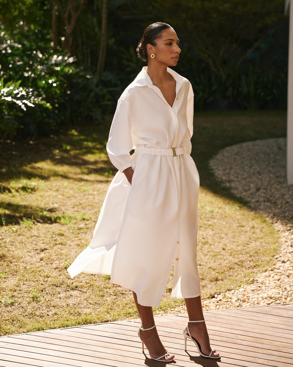 Chemisier com Elástico - Off-White