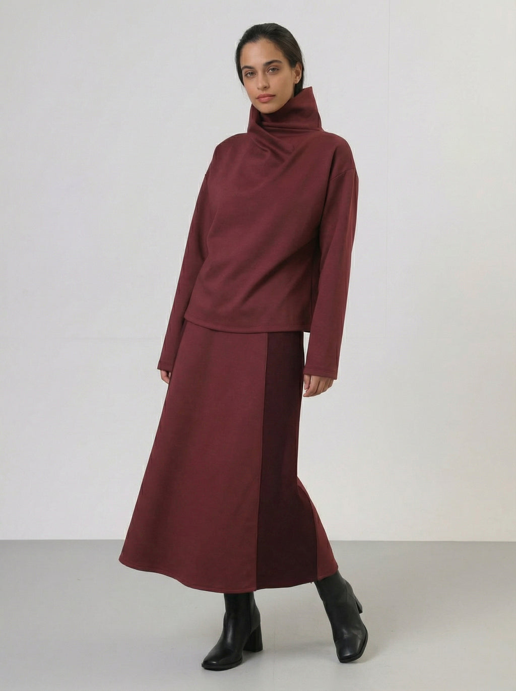 Blusa Ampla Gola Diferentona - Marsala