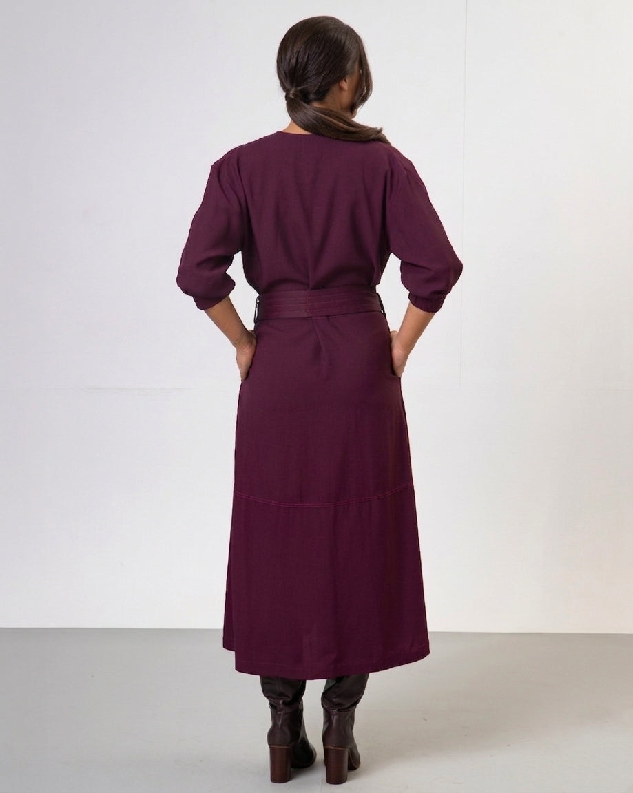 Vestido Simone - Bordô