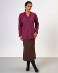 Blusa Natália decote V - Framboesa
