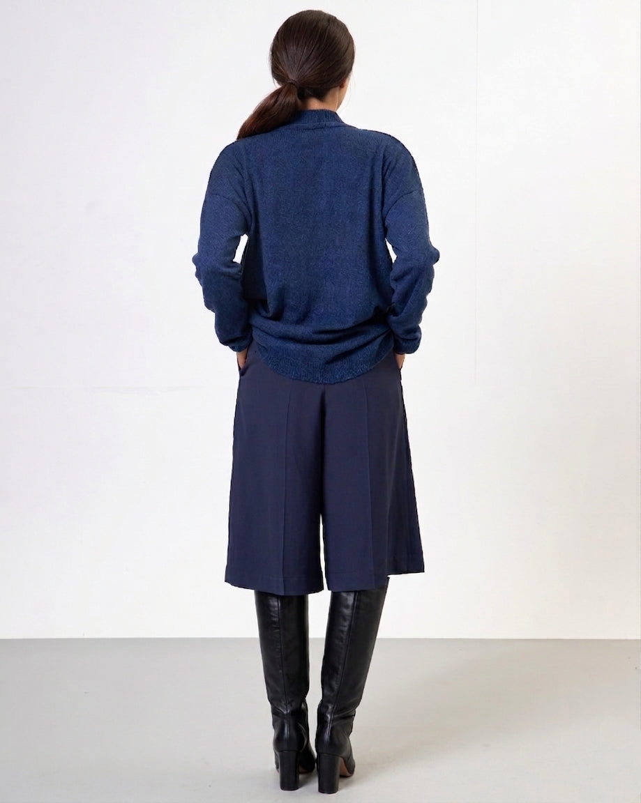 Blusa Natália decote V - Marinho