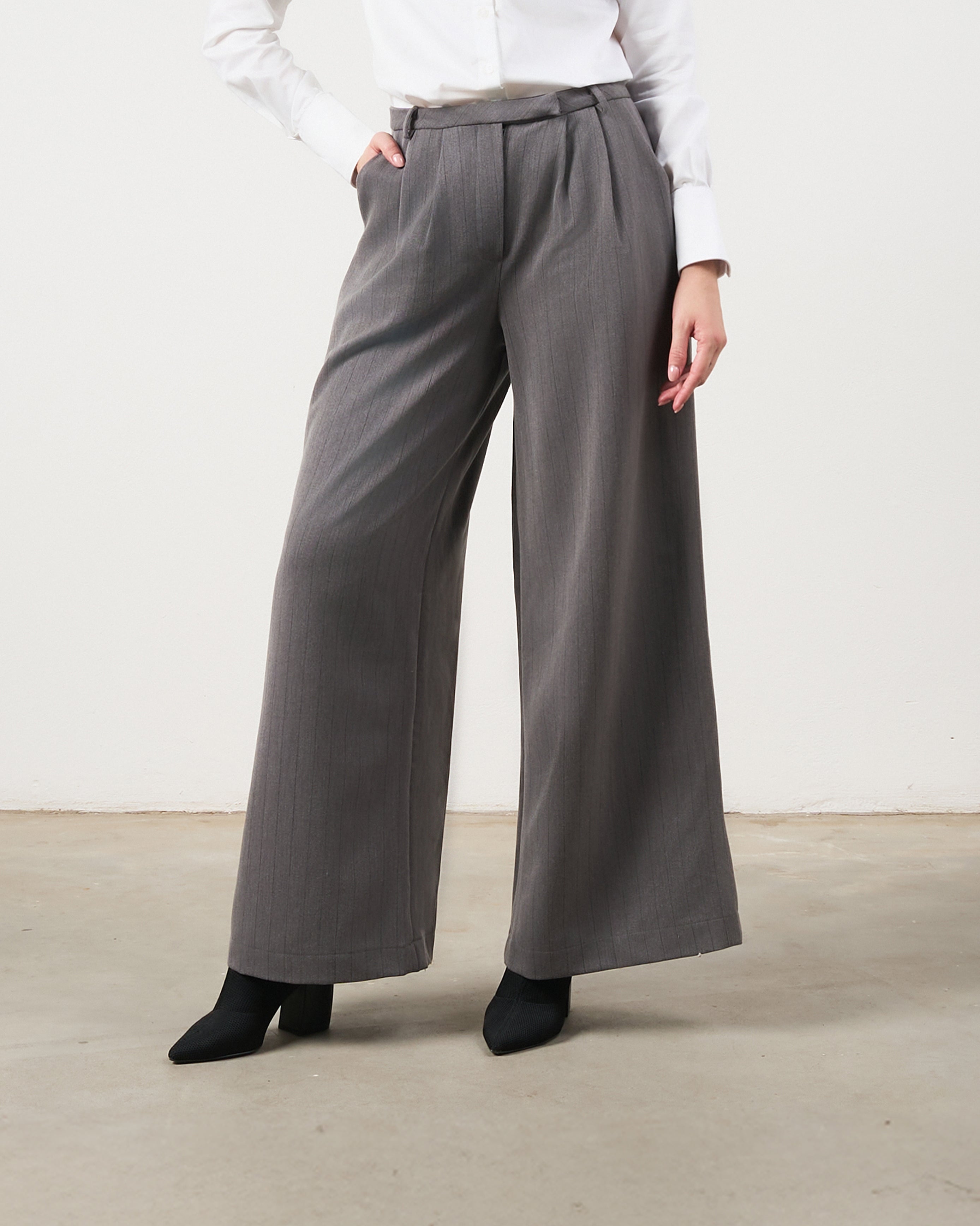 Pantalona Safira - Grafite Risca de Giz