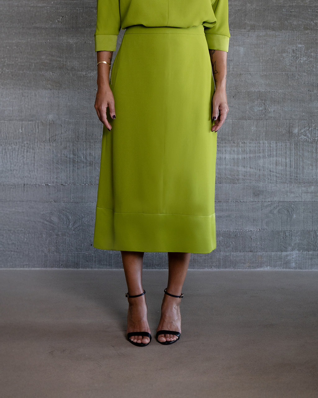 Saia com Barrado - Verde Lime