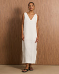 Vestido Ártemis Decote V - Off-White