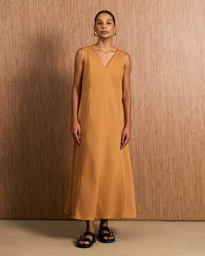 Vestido Evasê Recortes - Moscow Mule