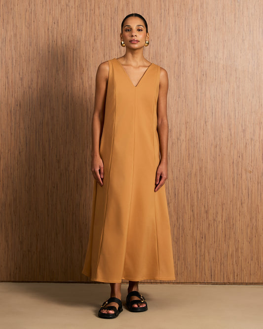 Vestido Evasê Recortes - Moscow Mule