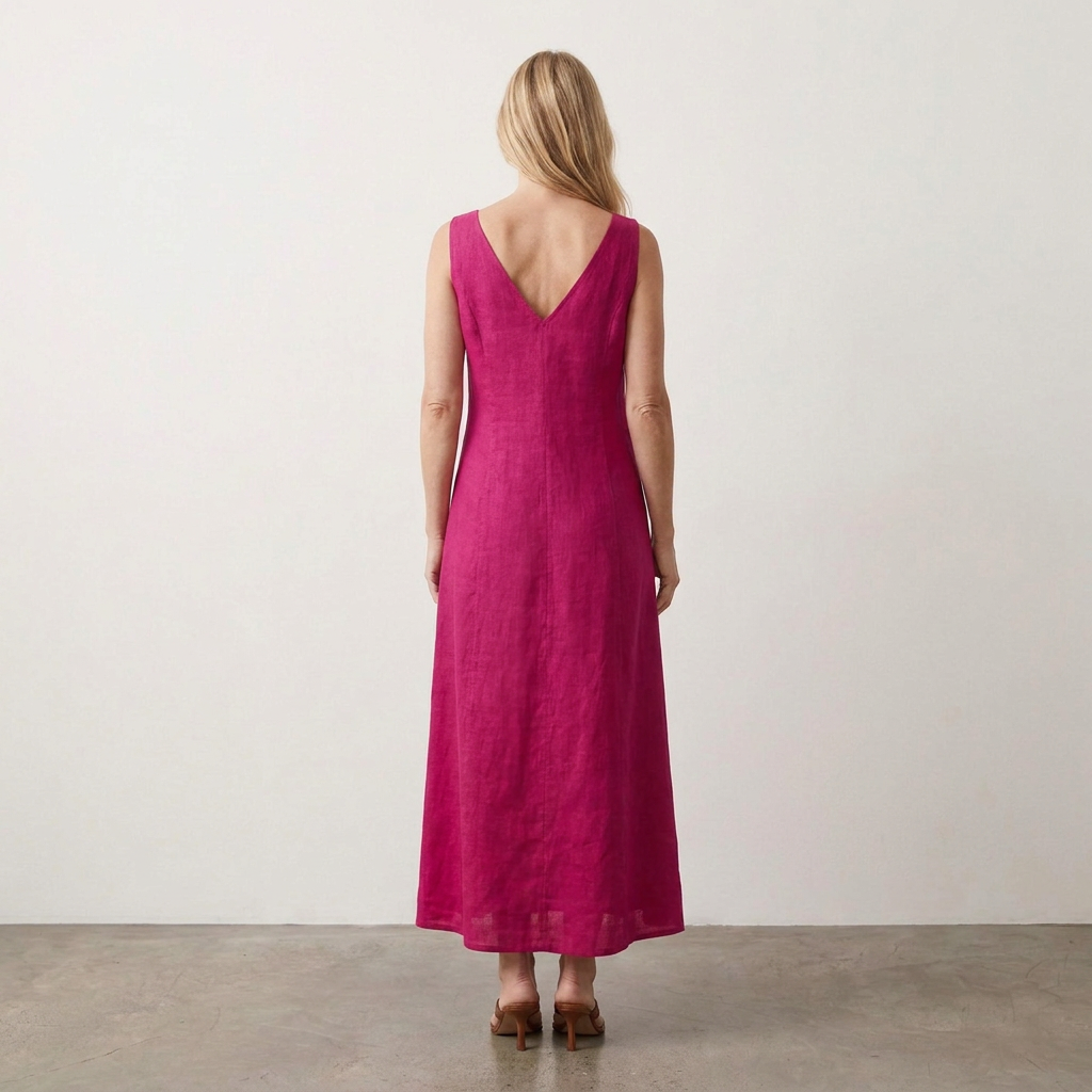 Vestido Evasê Recortes -  Magenta
