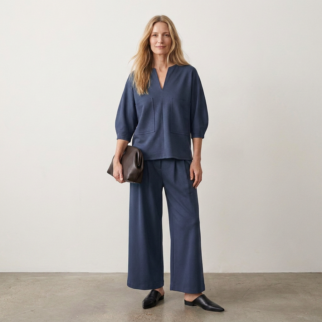 Blusa com Bolsos - Azul Marinho