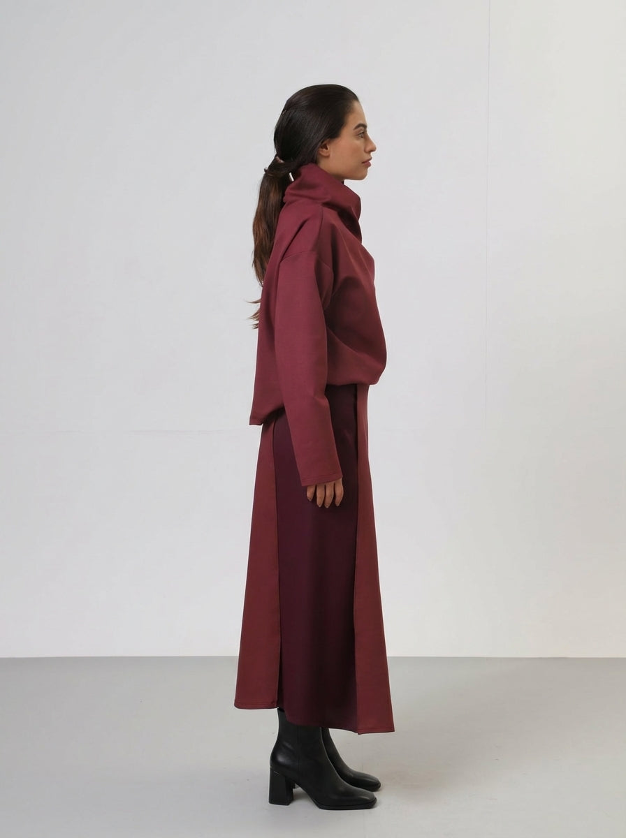 Blusa Ampla Gola Diferentona - Marsala