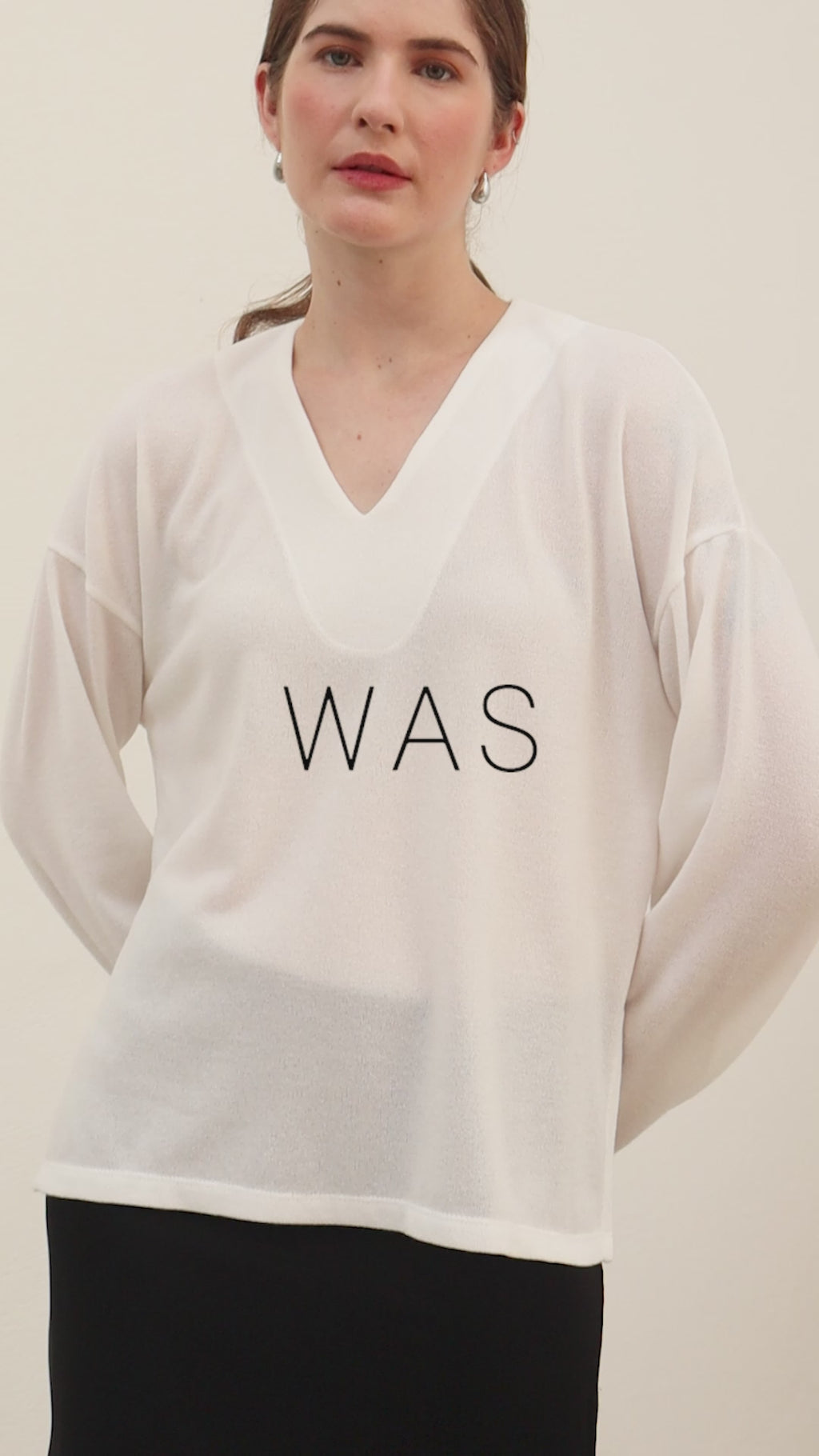 Blusa Ampla Decote V - Off-White