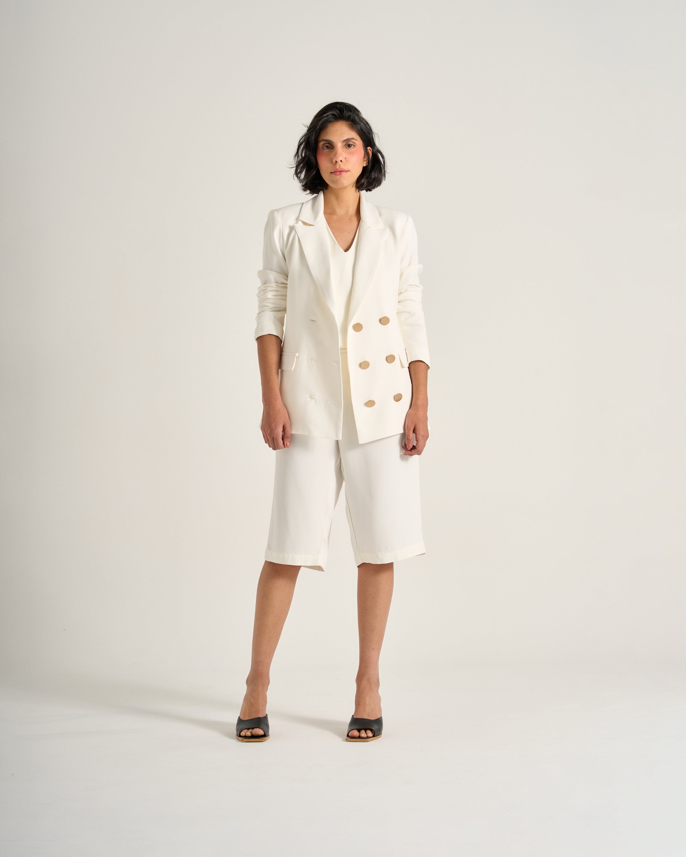 Bermuda Jaspe - Crepe Patou | Off-White