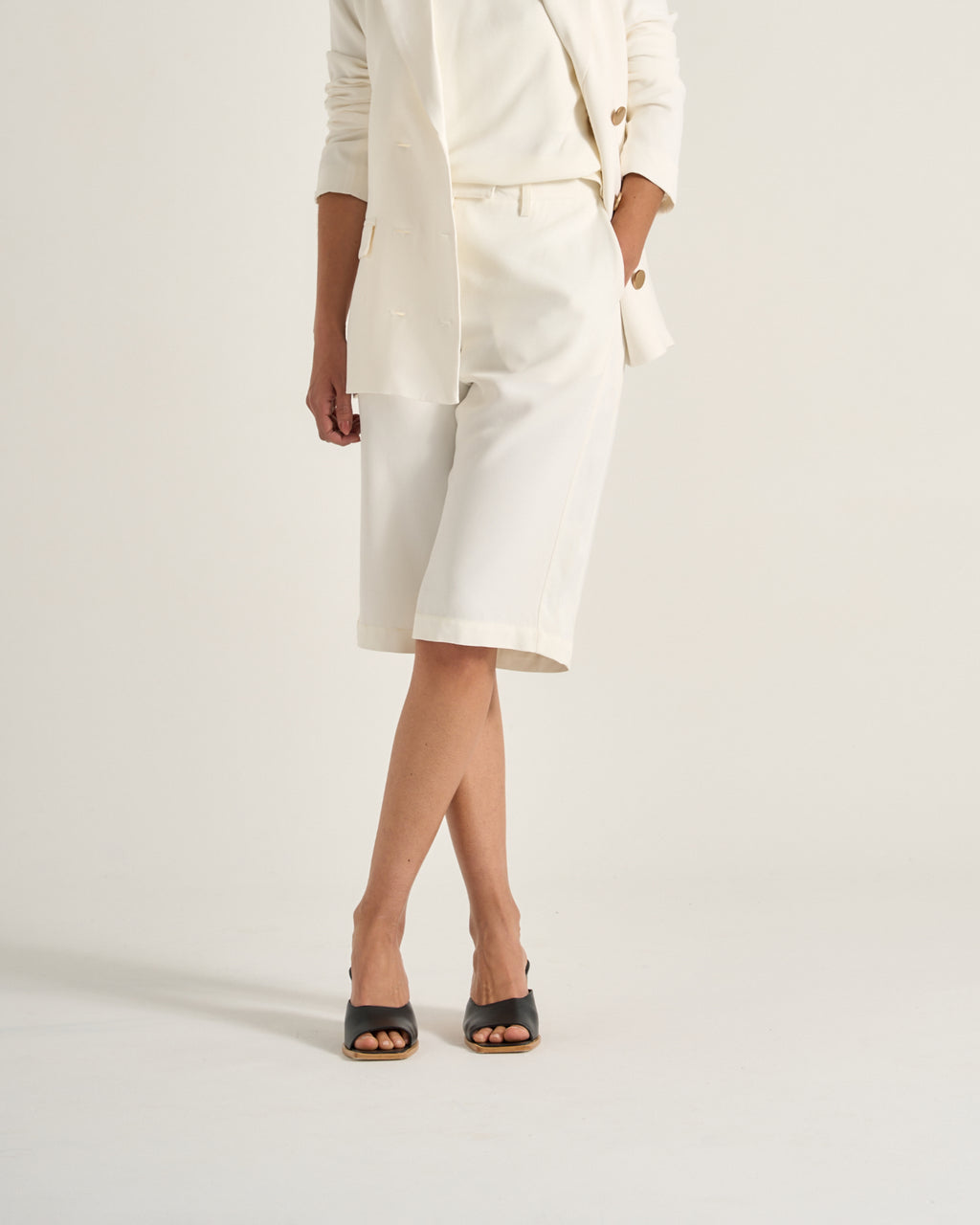 Bermuda Jaspe - Alba Twill | Off-White